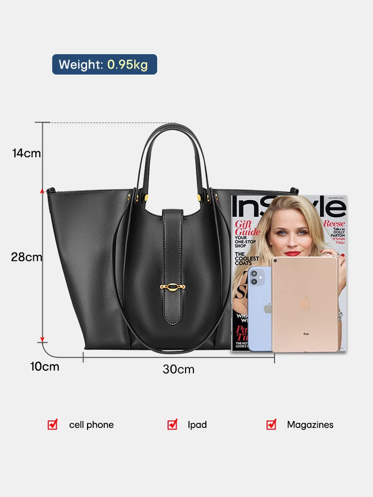 Zency Luxury Brand Soft Geniune Leather Female Handbag High Quality Vintage Tote Bag for Shopping Travel Big Purses