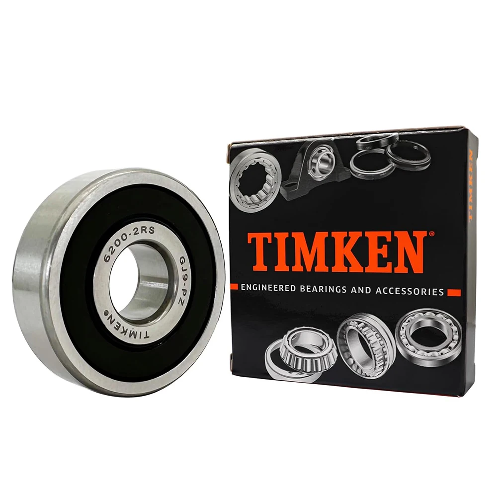 1PCS TIMKEN 6200-6206 2RS Deep Groove Ball Bearing Double Rubber Sealed Pre-Lubricated High Speed Industrial Replacement Bearing