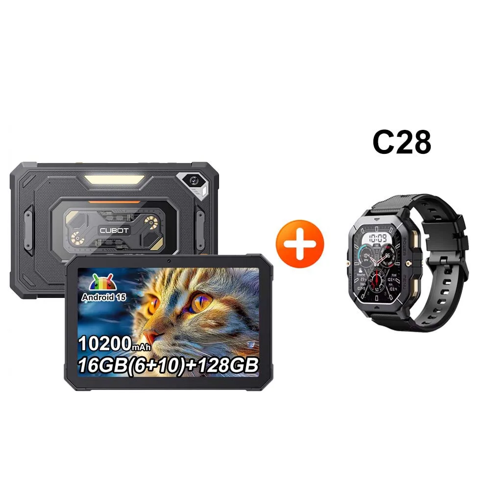 [Versand aus Polen] Cubot Tab KingKong Mini Android 15 Robustes Tablet 16GB(6+10) 128GB 10200mAh 8,68'' 90Hz Campinglicht 48MP