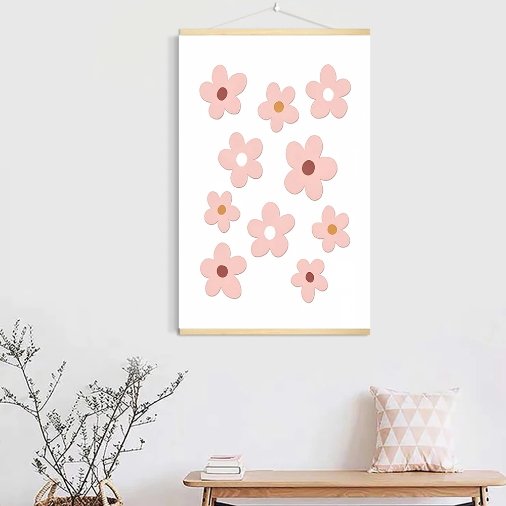 Boho Nursery Solid Wood Wall Art Prints Little Babe Cave Happy Little Soul Rainbow Flowers Decorations for Playroom Nursery Deco