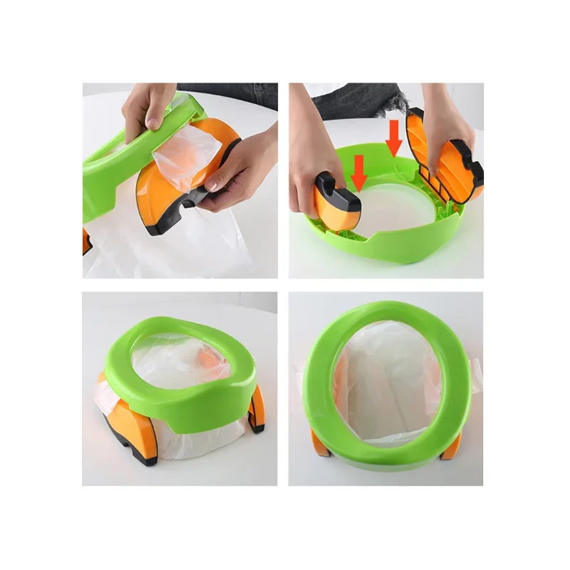 New Portable Baby Infant Chamber Pots Foldaway Toilet Training Seat Travel Potty Rings with Urine Bag for Kids Portable Toilet