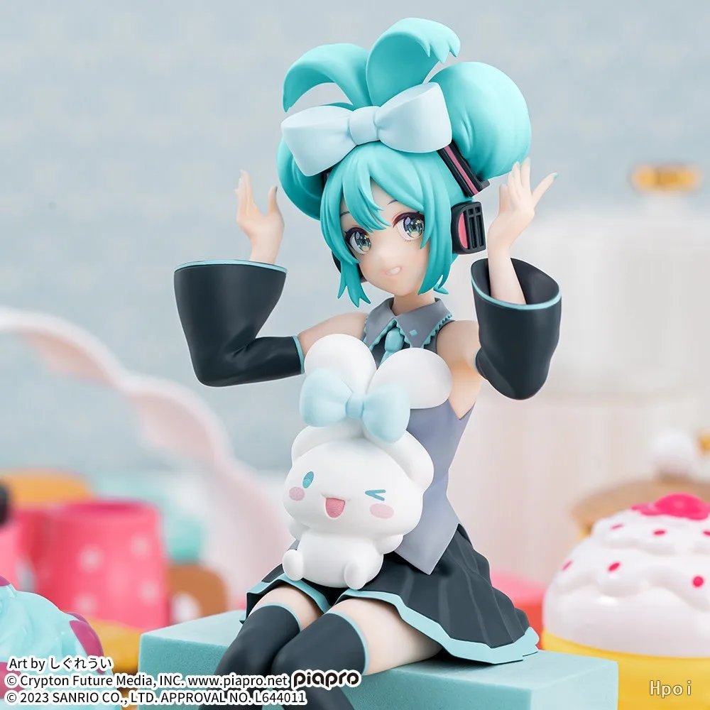 Hatsune Miku x Cinnamoroll อะนิเมะ16ซม. รูปแบบอุปกรณ์ต่อพ่วงตกแต่งสำหรับเด็กของขวัญน่ารัก