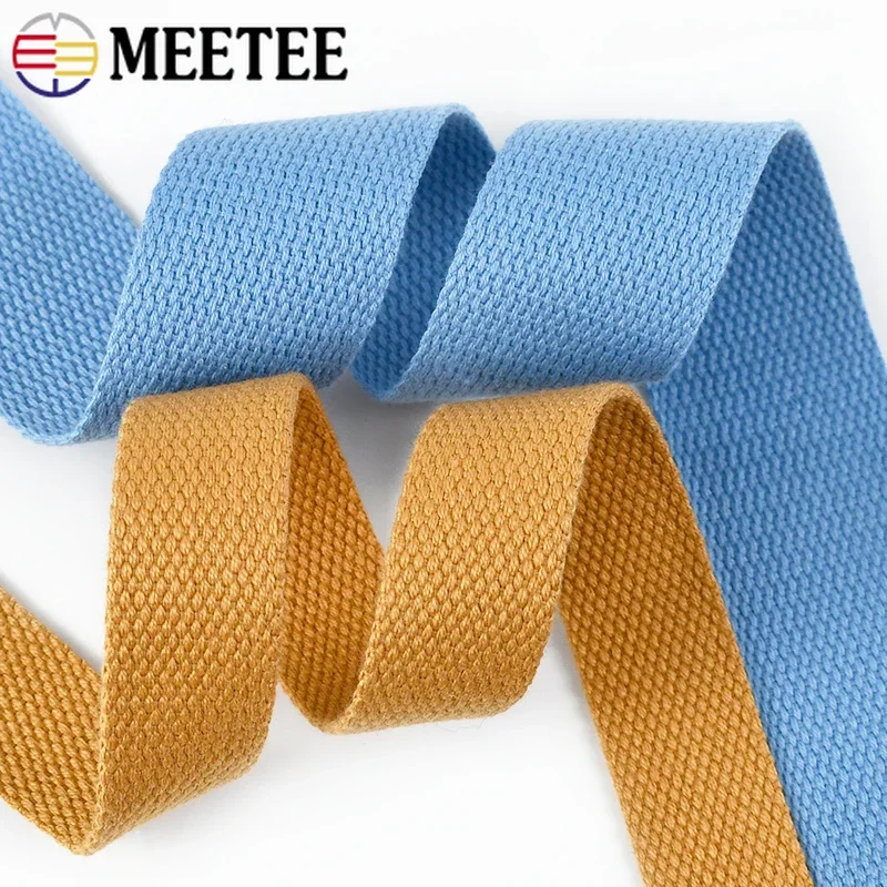 5Meters 20-50mm 2mm Thick Polyester Cotton Webbing for Bag Strap Canvas Ribbon Tapes Backpack Belt Bias Binding DIY Garment Band