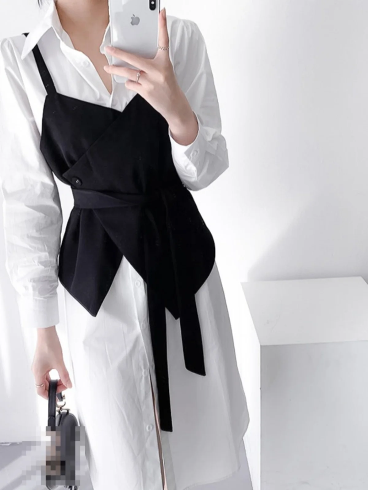 

Spring Faion Chic Women's Loose White irt Dr + ter Dr 2025 ular Two-Piece Set Long Sve round Ne Overhead