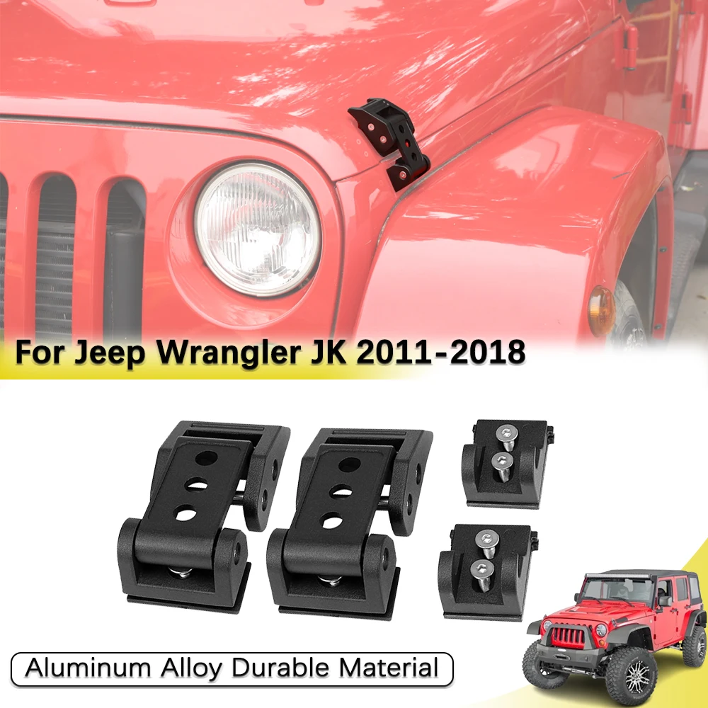 Engine Hood Latch Catch for Jeep Wrangler JK 2011-2018 Heavy Duty Aluminum Alloy Engine Cover Lock Exterior Off Road Accessories
