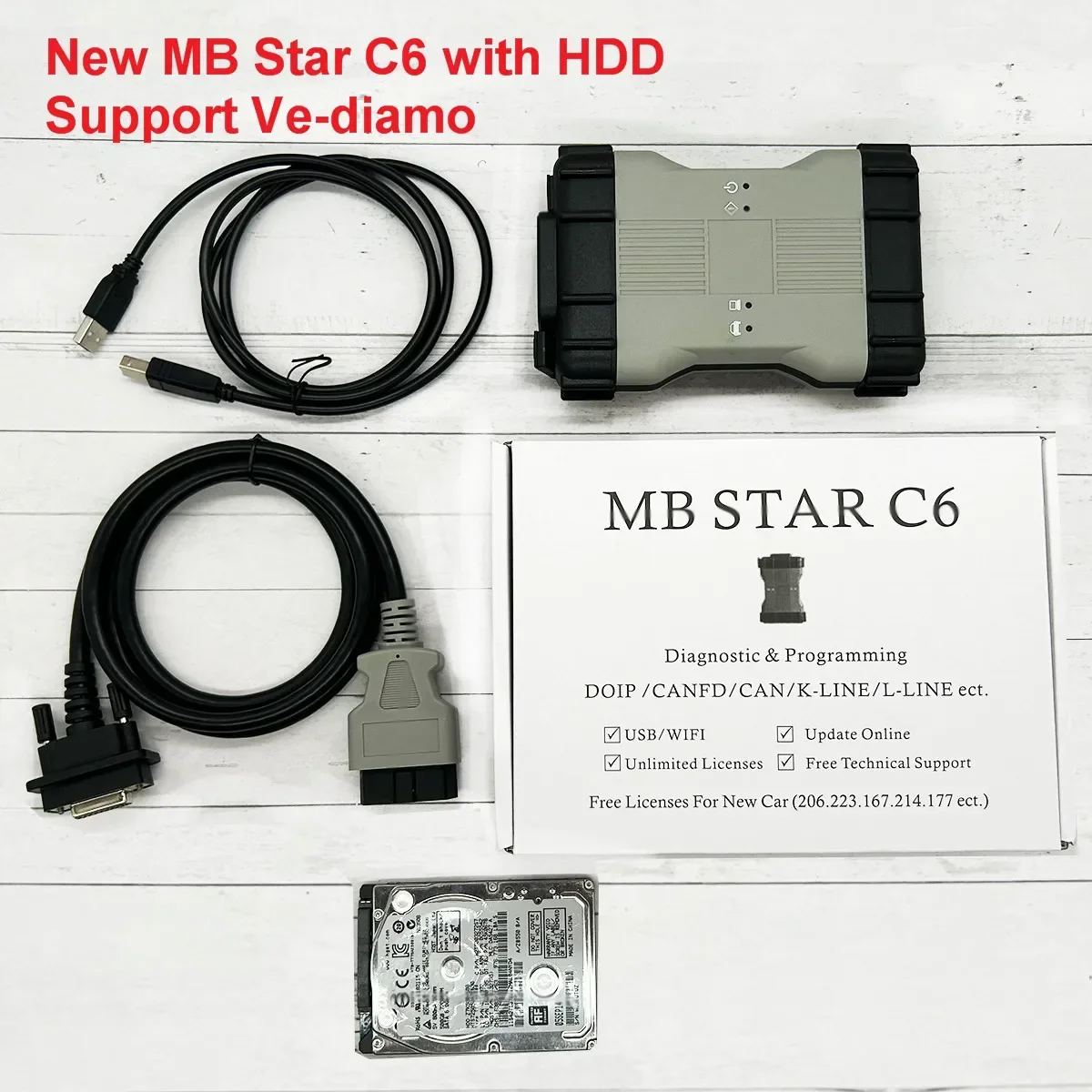 

LHMB STAR C6 2023.09 Software VCI Multiplexer HDD Auto OBD2 Scanner Diagnostic Tool for Car ECU Programming Code Reader