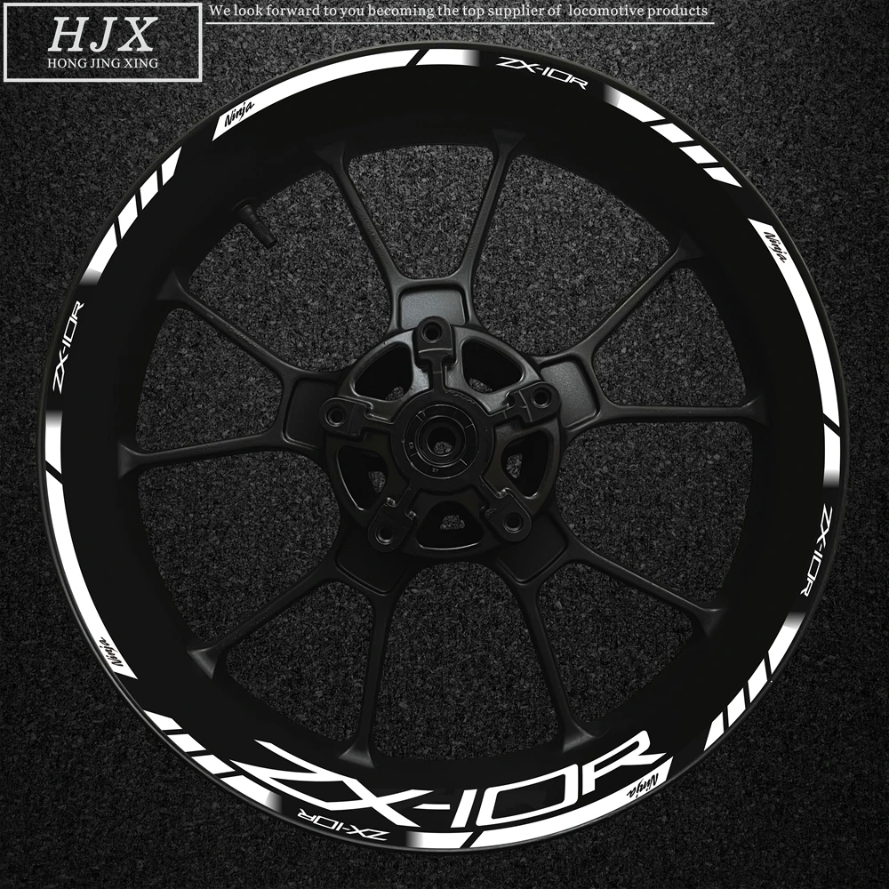 Motocicleta impermeável alta etiqueta reflexiva, Aplicável a Kawasaki Ninja ZX10R Wheel Hub, 17 "Rim Logo