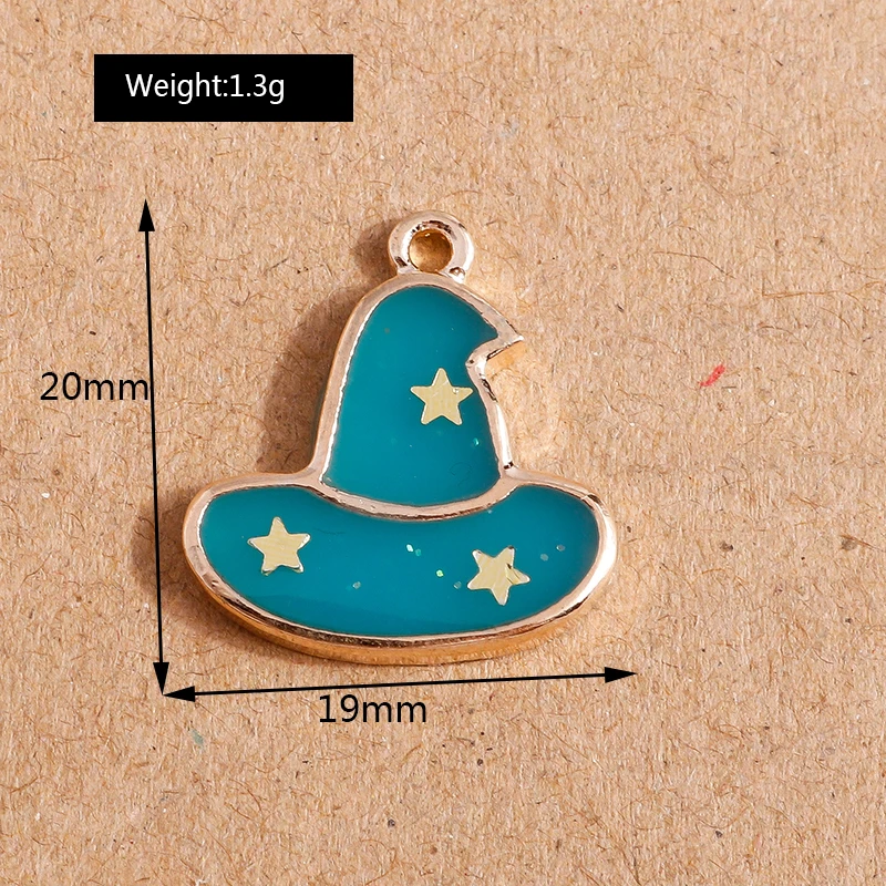 10 Stück 22x30mm Cartoon-Emaille-Hexen-Anhänger für die Schmuckherstellung, niedliche Ohrhänger, Halsketten, DIY-Bastelzubehör für Frauen – Detail 5