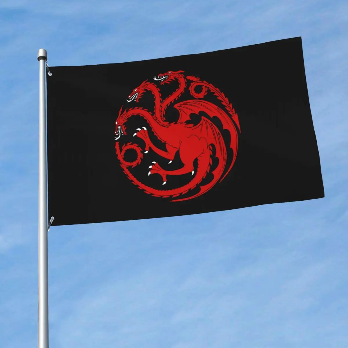 90X150cm spanduk Rumah Targaryen bendera Dragonstone 3x5ft spanduk kustom luar ruangan