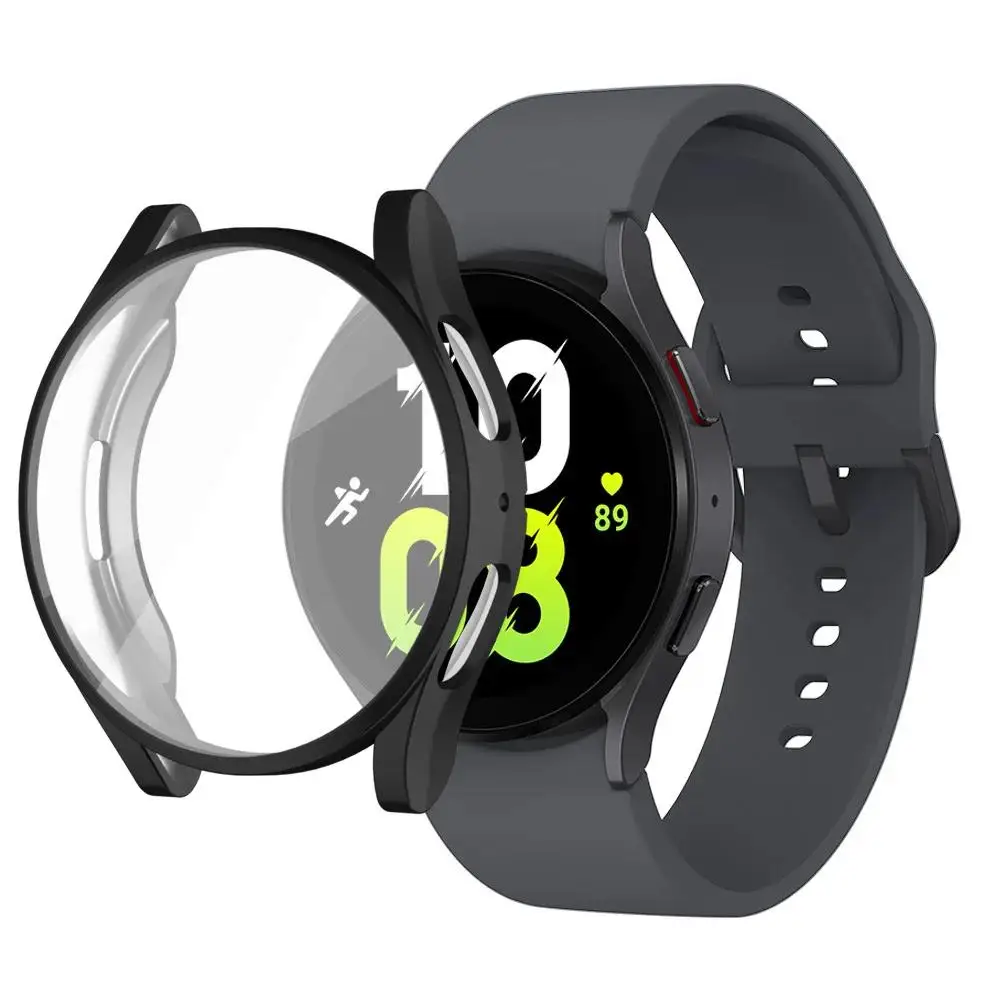 Gehärtetes Glas + Hülle für Samsung Galaxy Watch 8/7/6/5/4 40 mm 44 mm PC Bumper + Displayschutzfolie für Galaxy Watch 4 5 6 7 8 Abdeckung