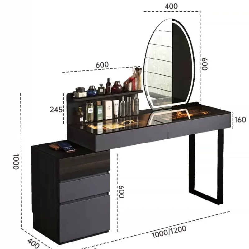 Organizer Beauty Dressing Table Bauhaus Bedside Workbench Stand Vanity Makeup Desk Hidden Modern Penteadeira Bedroom Funiture