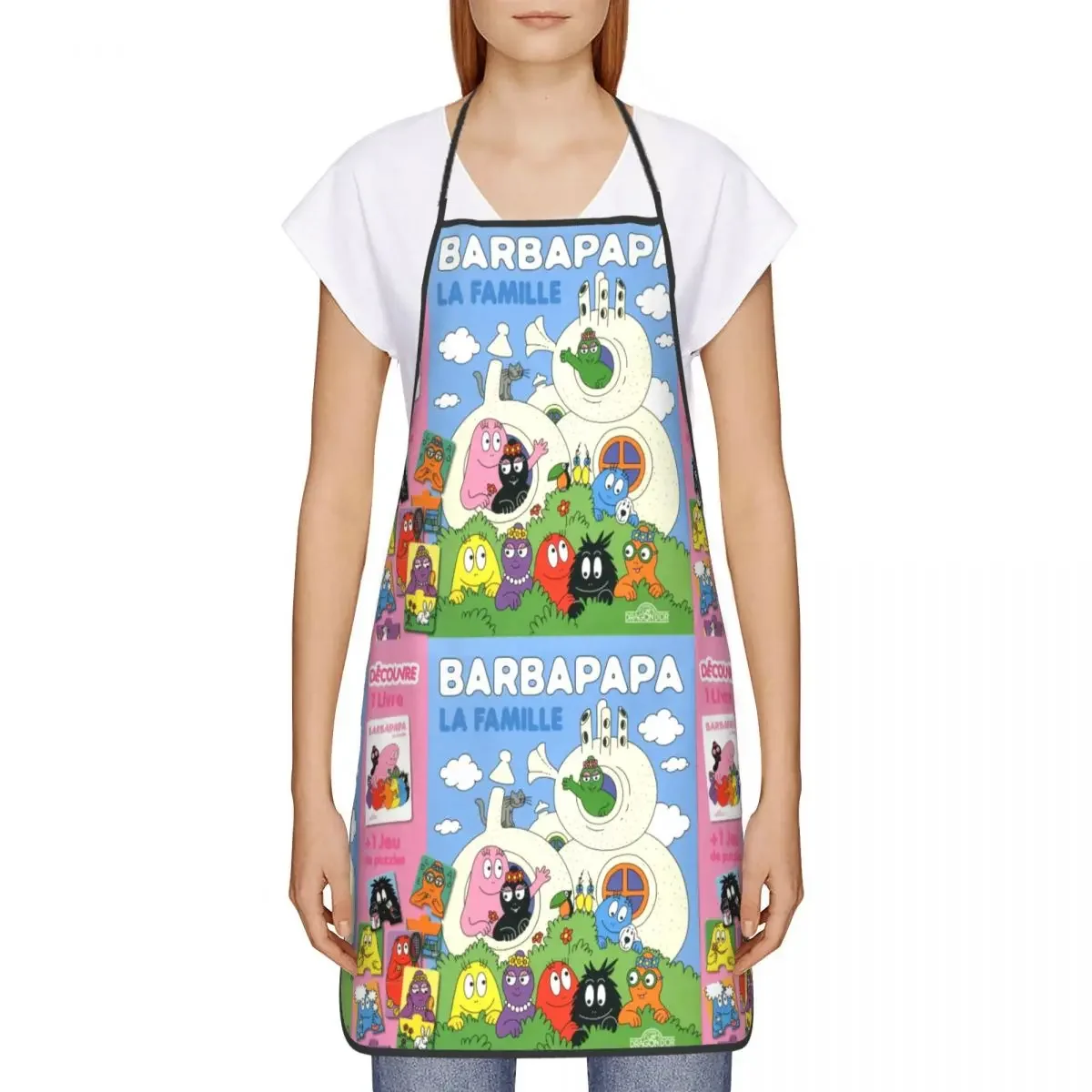 Barbapapa The Family Funny Apron for Women Men Animation Adult Unisex Kitchen Chef Bib Tablier Cuisine Cooking Baking Painting