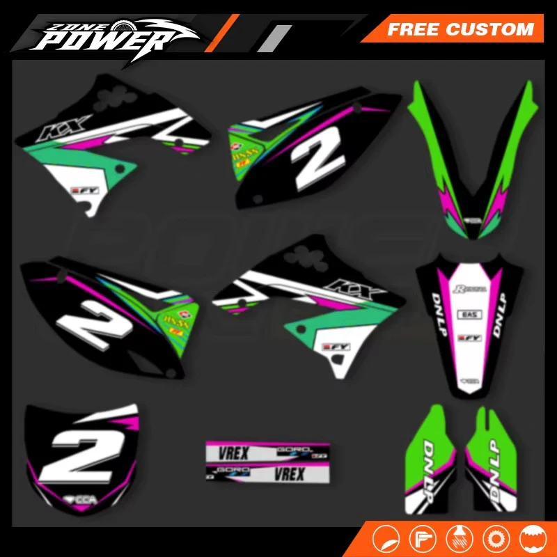 

Powerzone For Kawasaki KXF250 KX250F 2009 2010 2011 2012 Custom Motorcycle Graphics Background Decals Sticker Kits 06