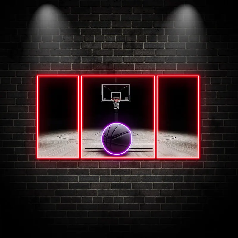 Basketball Neon Sign, Basketball Court Led Light, Basketball Lovers & Players Room Decor, Bedroom Wall Hanging, Birthday Gift