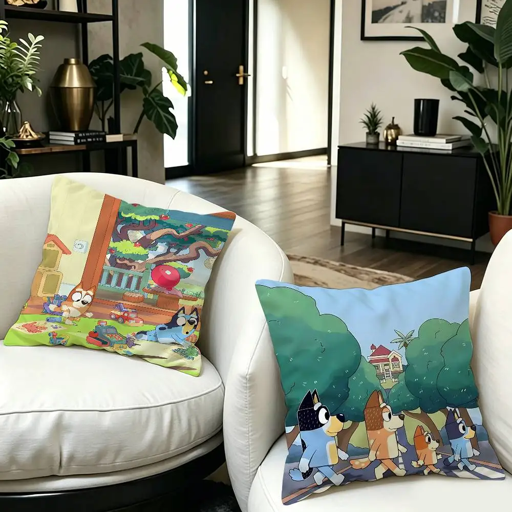 Cartoon B-Bluey Lucky Dragon Pillow Cover Sofa Cushion Cover Home Room Decoration Children Gift