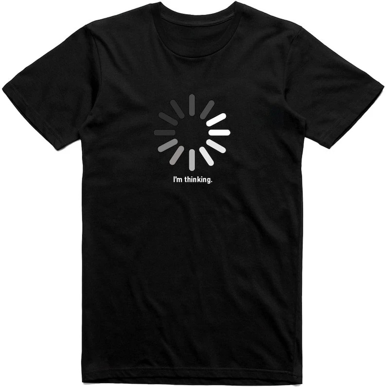 Mens Slogan I'm Thinking Regular Fit Premium Tee Pure cotton high-definition pattern comfortable short-sleeved shirt
