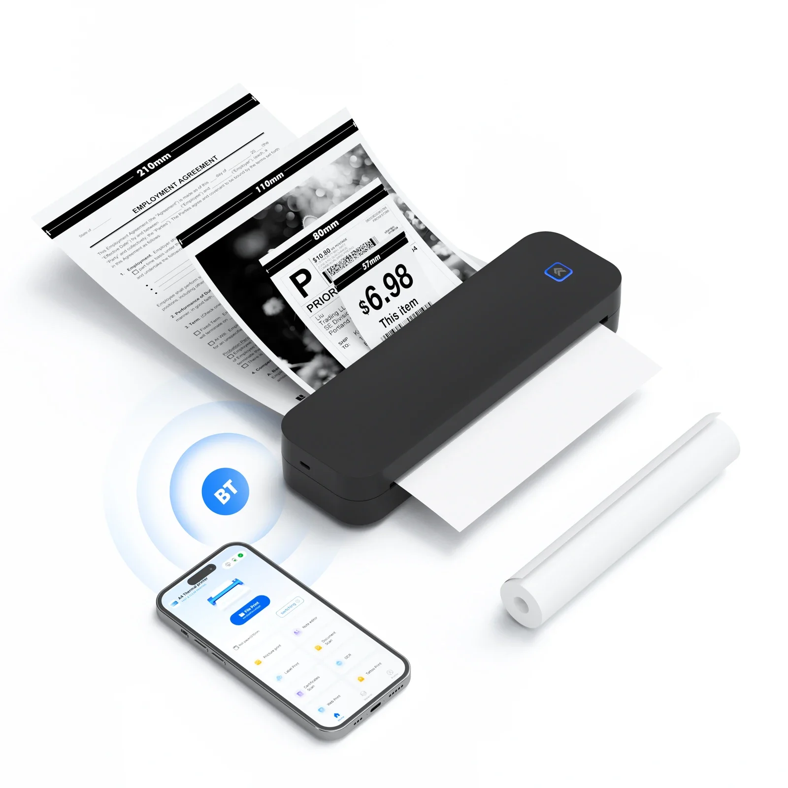 USB powered Bluetooth mobile printer for tattoo stencil paper A4 size High-end Wireless A4 Thermal Mobile Mini Paper Temporary