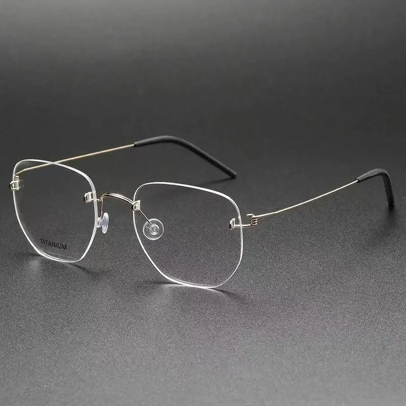 

Square Denmark Brand Glasses Frame Titanium Ultralight Rimless Screwless Eyeglassess Men Women Glasses Frames Retro Handmade