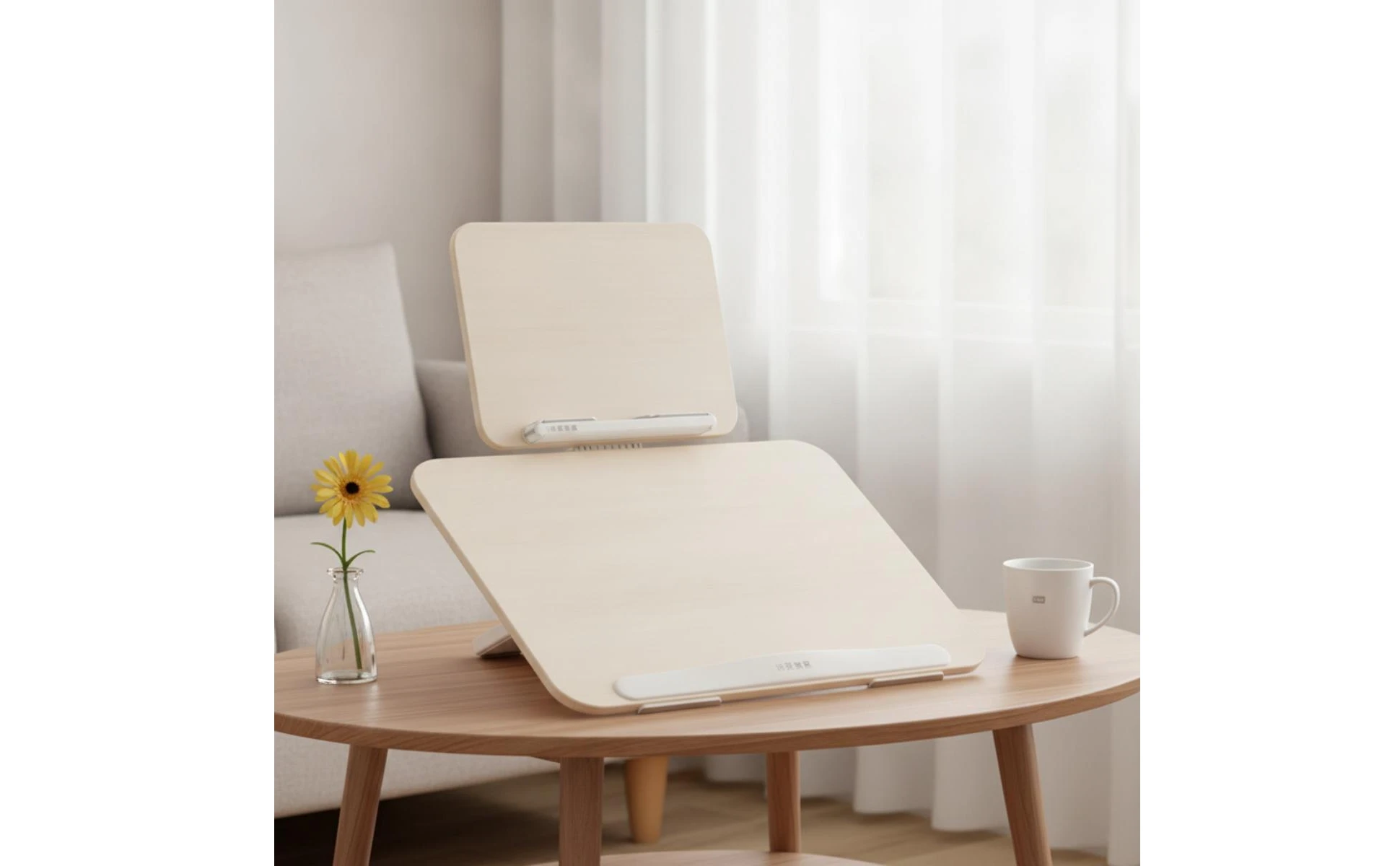 Study Board with Book-Rest Wooden Writing Board with Reading Rack Adjustable Writing Slope Foldable Desktop Book Stand Large