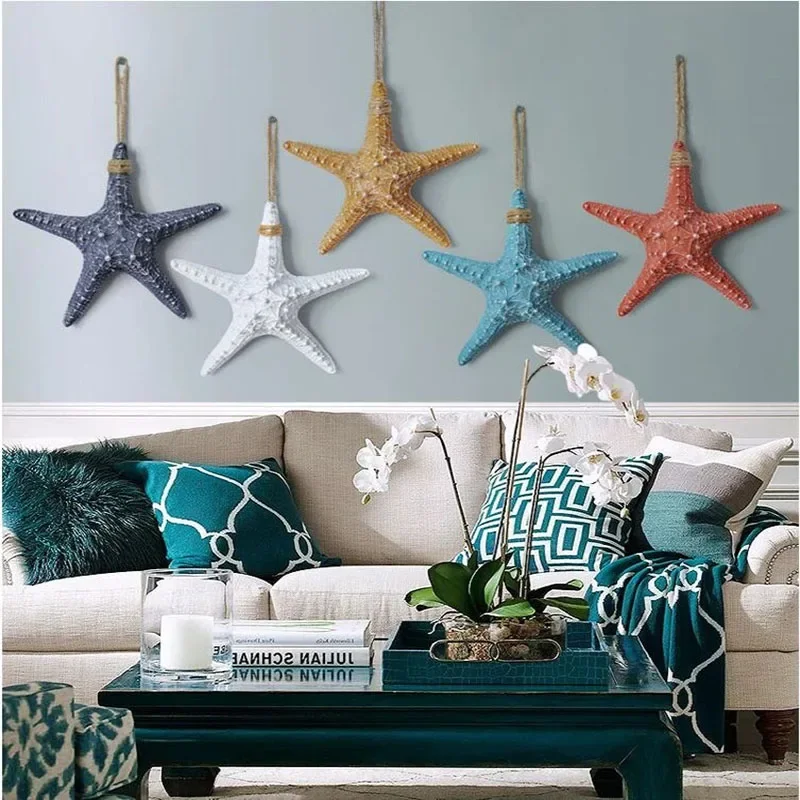 Mediterranean Resin Sea Stars Colorful Starfish Bar Aquarium Home Wall Hanging Coastal Ocean Decoration Beach Decoration Crafts