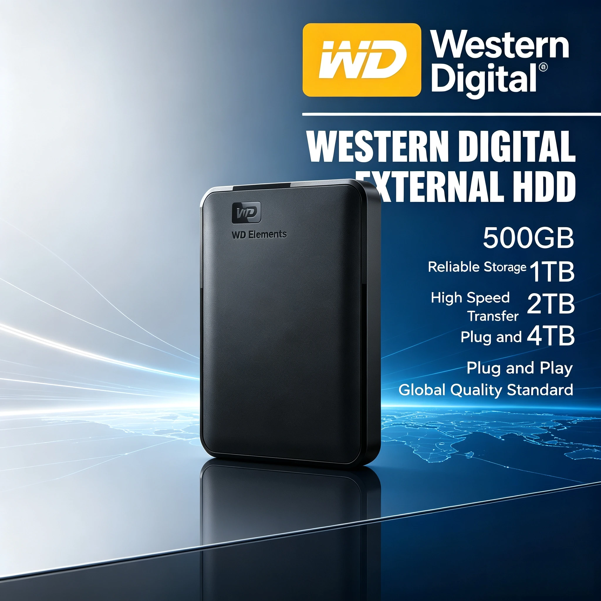 WD Elements 2TB 1TB USB 3.0 2.5" External Hard Drive External HDD Hard Disk Portable Western Digital For Desktop PC Laptop