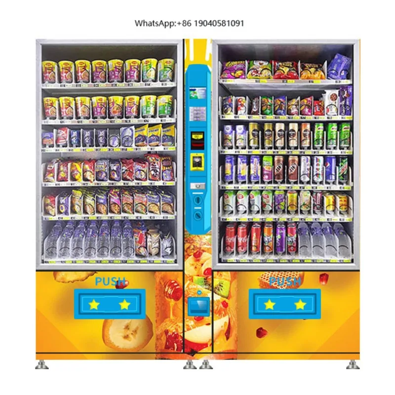 Double Cabinet Drinks and Snack Vending Machine Rental Vending Machines  Cola Vending Machine