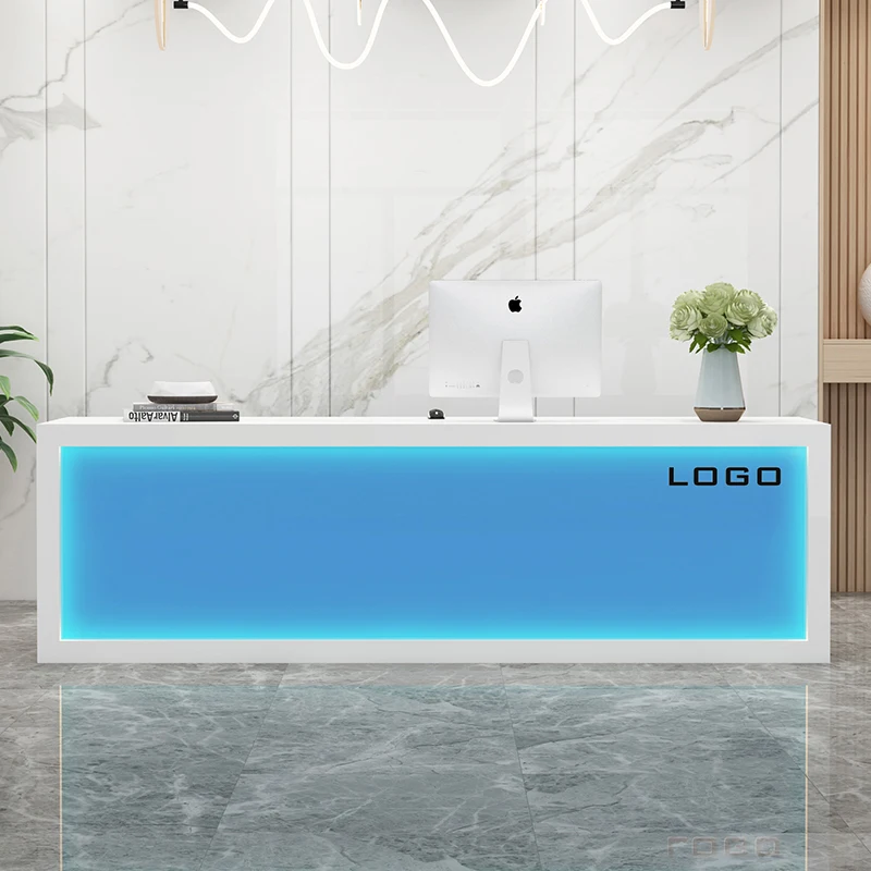 Mostradores de recepción de lujo japoneses, decoraciones, mostrador de cajero, escritorios de recepción, salón de belleza, destilación de oficina, muebles de moda