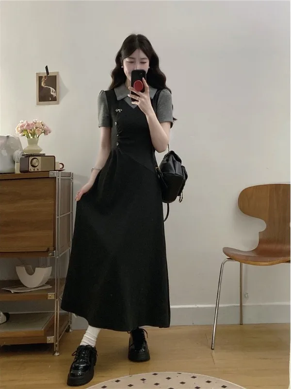 

plus Size Knitted Dress Vintage High Waist Slimming Long Skirt Women's Fashion Summer 2026 Breathable Comfortable A-Line Gown