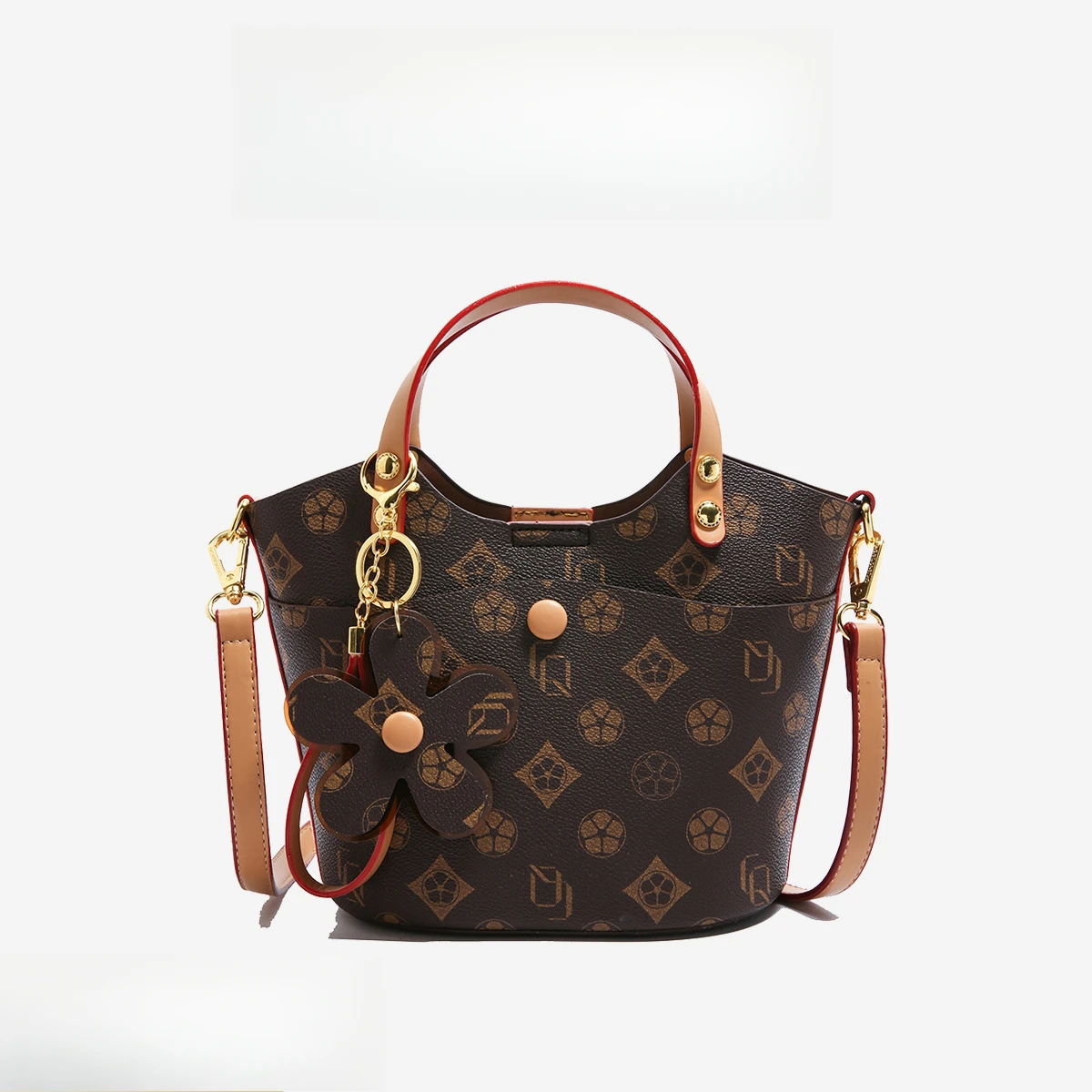 

Женская сумка-ведро с французской монограммой, сумка через плечо/через плечо, просторная универсальная сумка в дизайнерском стиле, роскошная сумка в стиле бохо