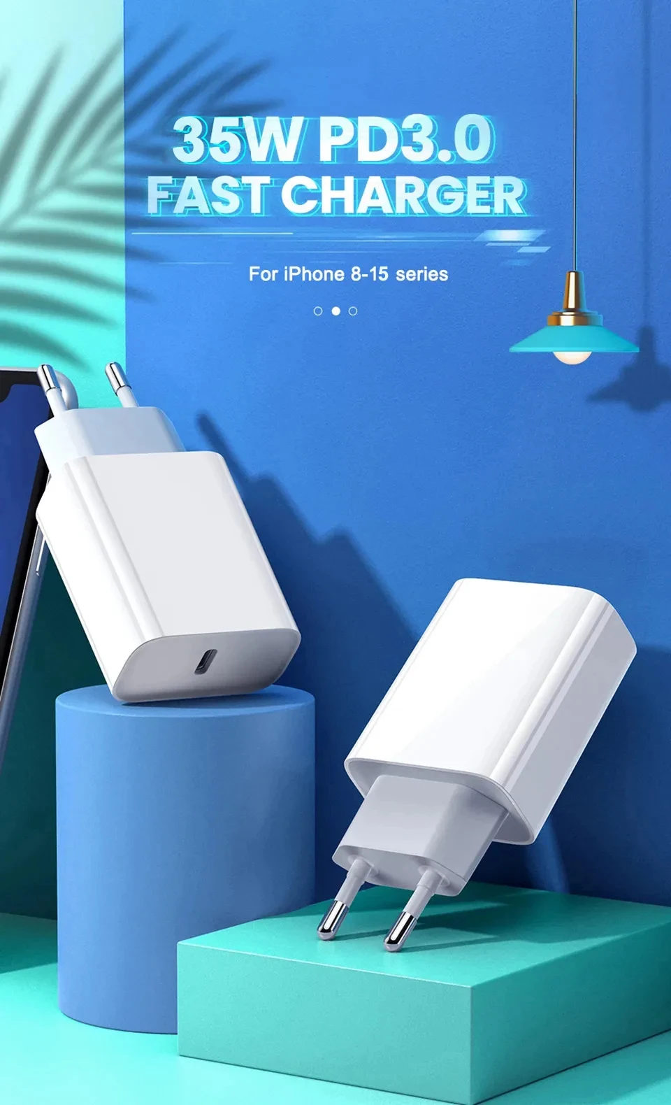 ل 35 واط آيفون شاحن USB نوع C شاحن سريع آيفون 14 13 12 11 برو ماكس XR XS زائد PD كابل شحن الملحقات #2