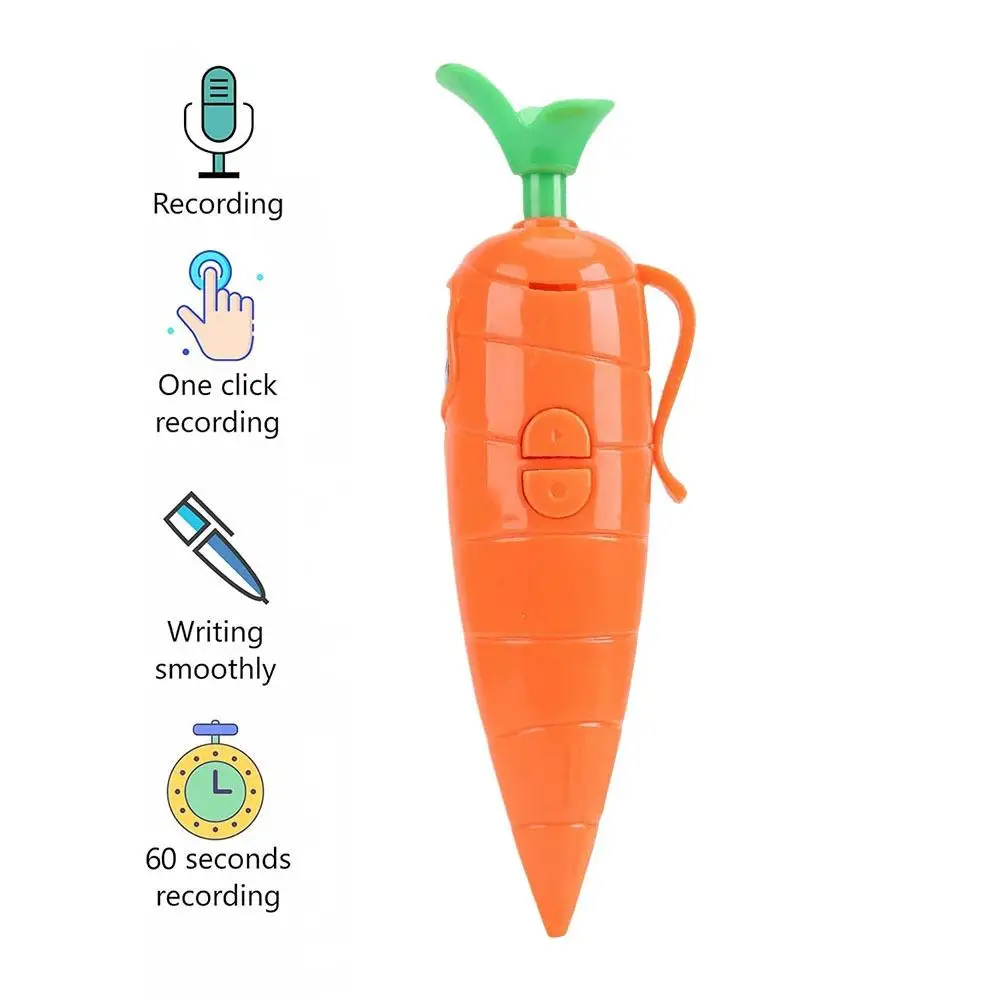 

Judy & Nick Carrot Eggplant Funny Voice Recorder Pen Corn Cactus Write Graffiti Cute Ballpoint Pen 2 in 1 Sound Recorder