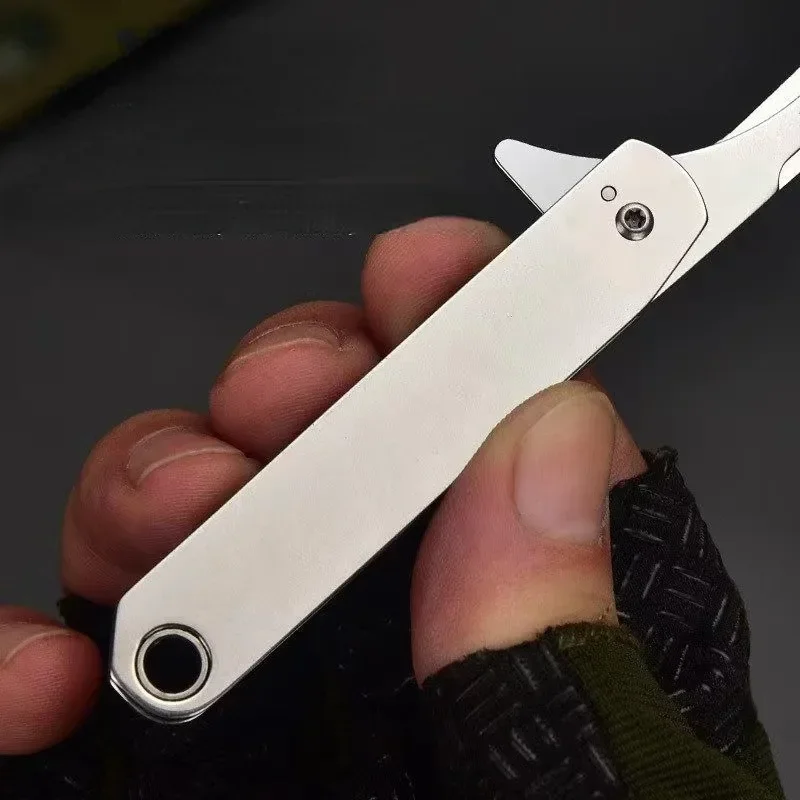 Hot selling stainless steel portable folding art knife fruit blade sharp outdoor multifunctional keychain, open express delivery