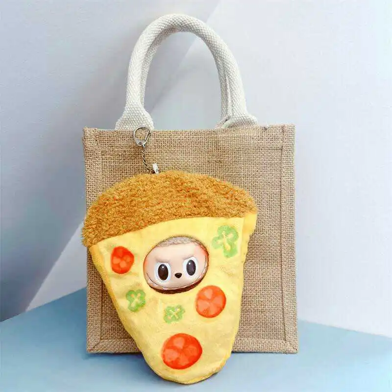Ropa de muñeca Labubu, 17 cm de tamaño, con un trozo de Labubu, un adorno colgante de pizza de tomate, una ropa para niños y un regalo para niños