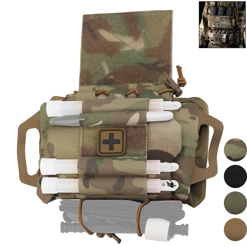 Quick Access Medium IFAK Kit Secure Closure Emergency Med Pouch for Hunting Vest Readiness
