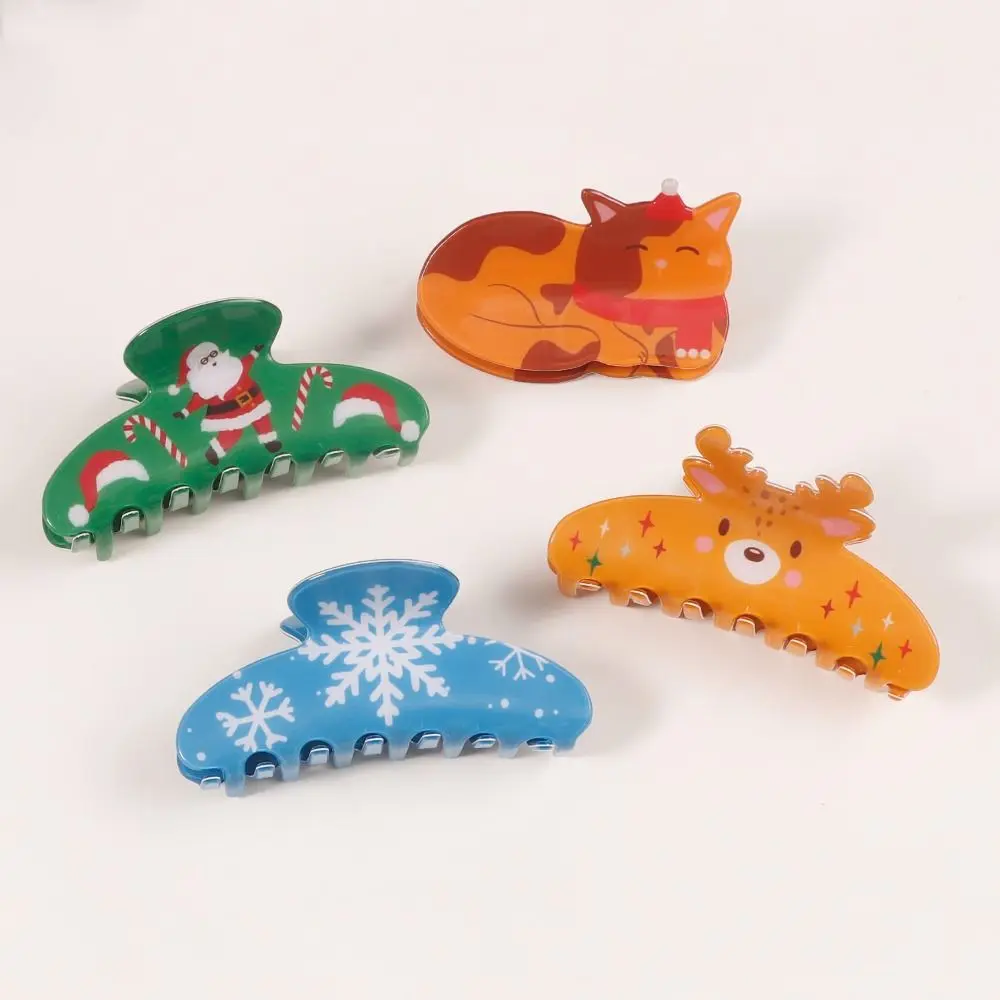 New Creative Christmas Hair Claw Decorative Non Slip Hair Clamps PVC Hair Clip for Women Girls