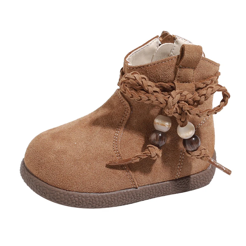 

Зимние сапоги для девочек 2024, утепленная теплая обувь для маленьких девочек на флисовой подкладке, хлопковая обувь на нескользящей мягкой подошве для малышей