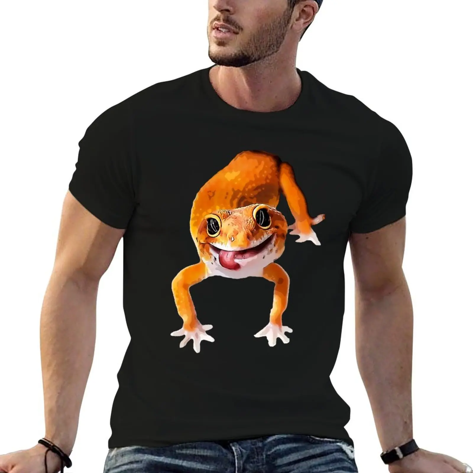 

Leopard gecko Cute and Fun T-Shirt t shirts cotton 100% man t shirts high quality luxury brand T-Shirt