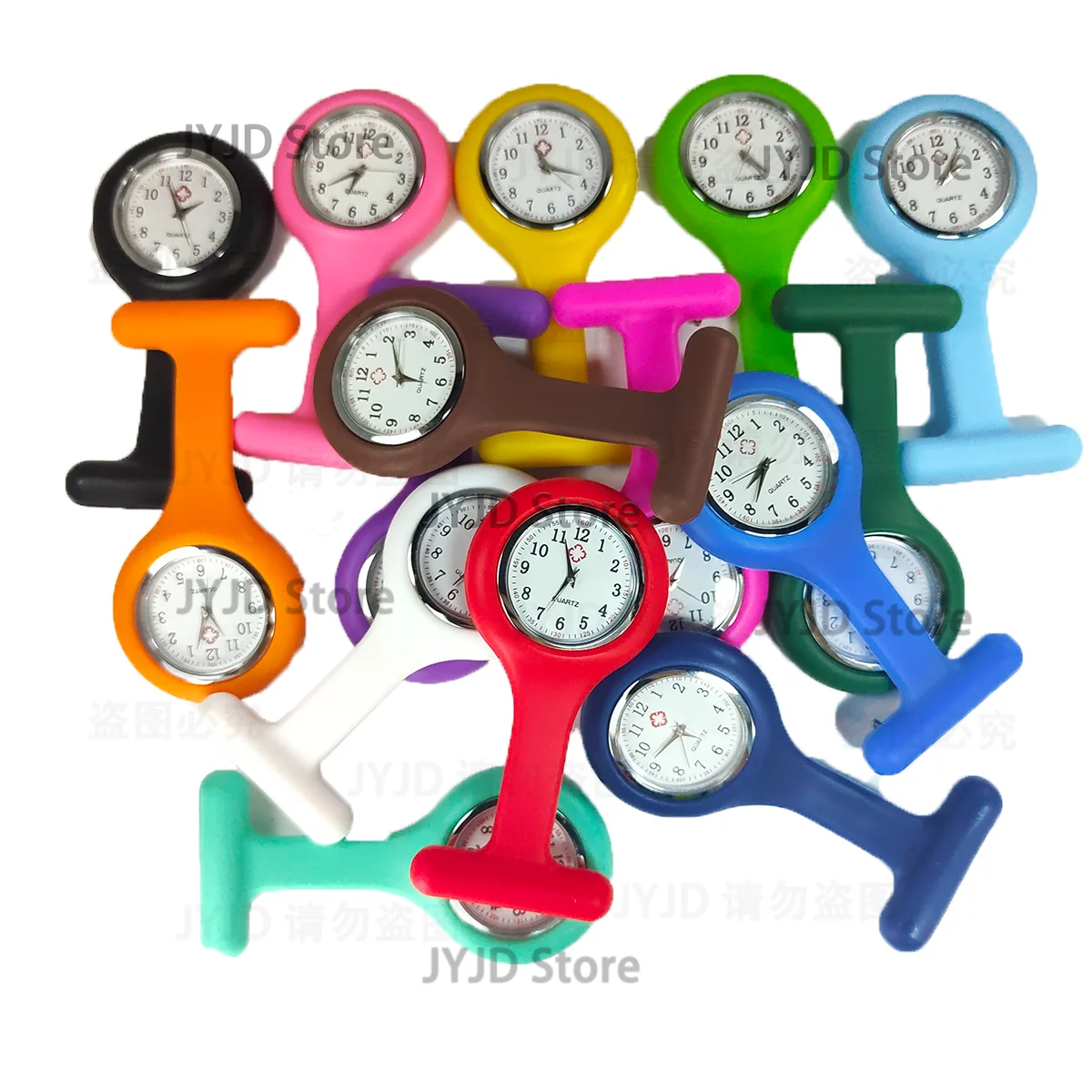 15 Colors 2024 Fashion Cute New Silicone Nurse Watch Brooch Tunic Fob Watch With Free Battery Doctor Medical