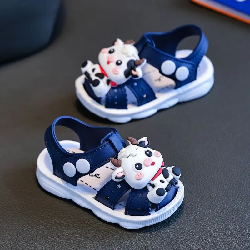 2026 Summer New Kids Closed Toe Anti-Collision Cartoon Sandals Boys Girls Infants Toddlers Beach Walking Shoes