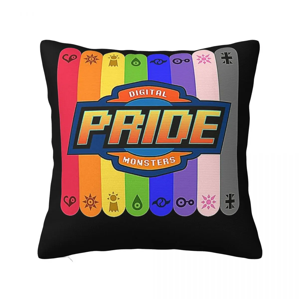 Digimoned Pride White Square pillow