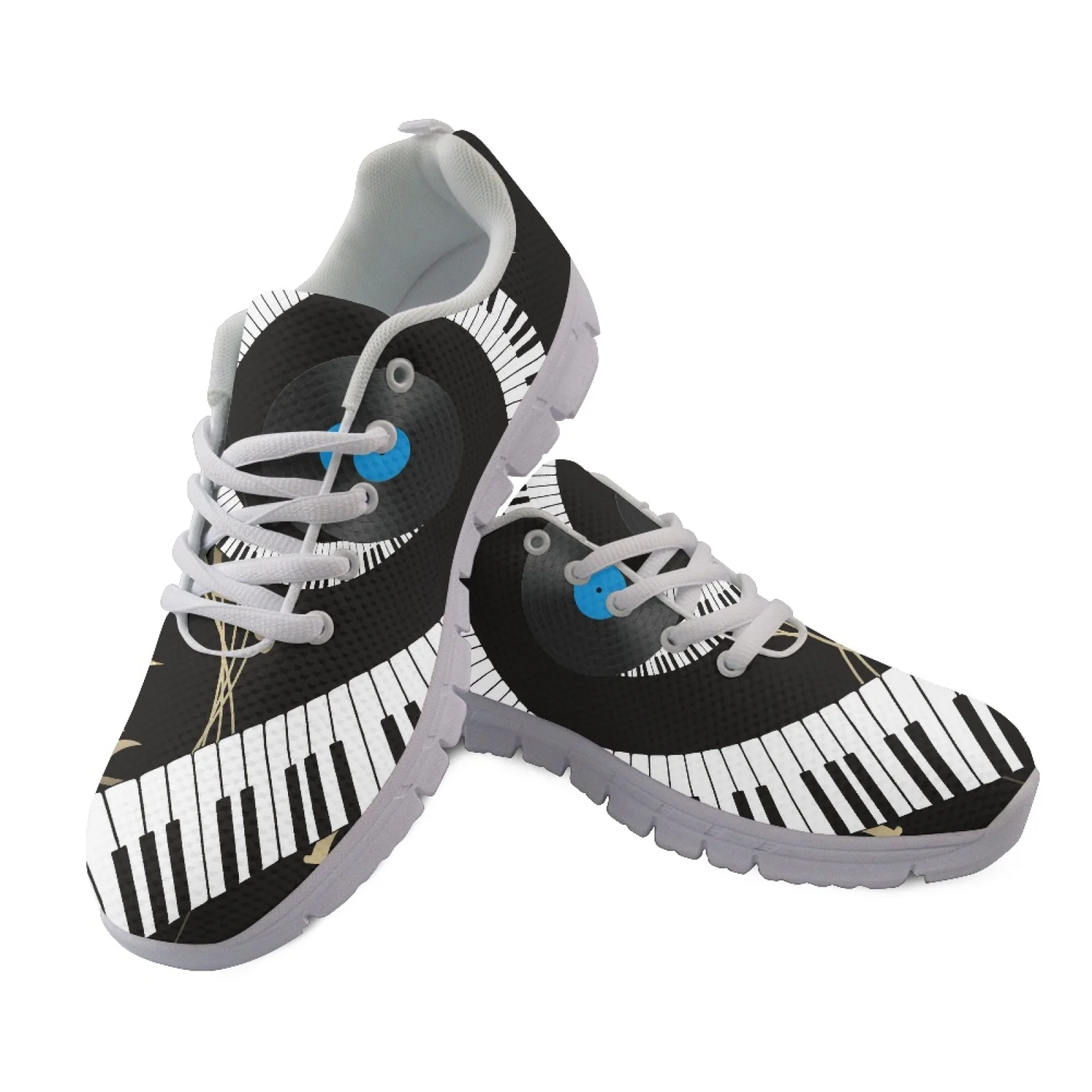 Coloranimal Music Note Mesh & EVA Sole Walking Running Shoes, Lace up Breathable Sneakers for Women and Men, 2026 New Fashion