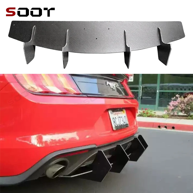 

For Ford Mustang 2018-2022 Bruce MD Style Carbon Fiber Rear Bumper Lip Spoiler Rear Diffuser Fit Car Auto Parts