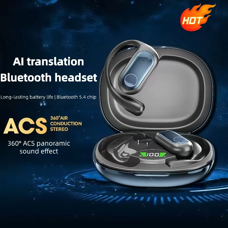 Q17 fones de ouvido esportivos sem fio, bluetooth 5.4, gancho para baixo, esportivo, 60 horas de reprodução, à prova d'água, ipx5