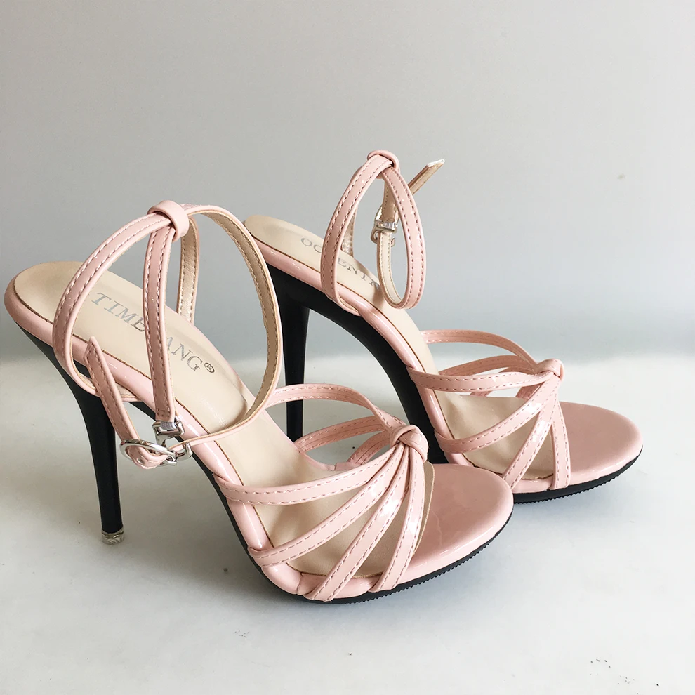 الصنادل النسائية فراشة عقدة مثير صنادل سيدات أحذية حفلات الزفاف الكعوب رقيقة 11 سنتيمتر أحذية الصيف اليومية للنساء الذهب الأزرق #3