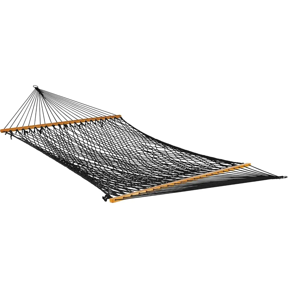 

BH-410BK Classic Rope Hammock with Spreader Bar, Black, 80"L x 60"W