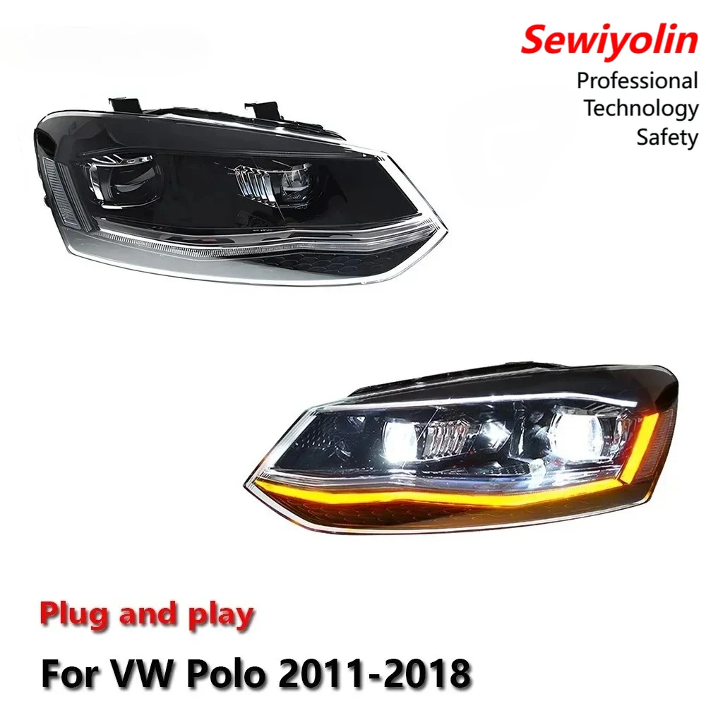 

Car LED Headlight Accessories Auto lightling For VW Polo 2011-2018 DRL Brake Turn Signal Lamp Plug and Play