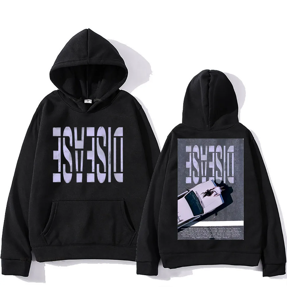 Lady Gaga New Single Disease Hooded for Autumn/Winter Hip Hop Fleece Sweatshirt Unisex Gothic Clothes Moletom Vintage Pullovers