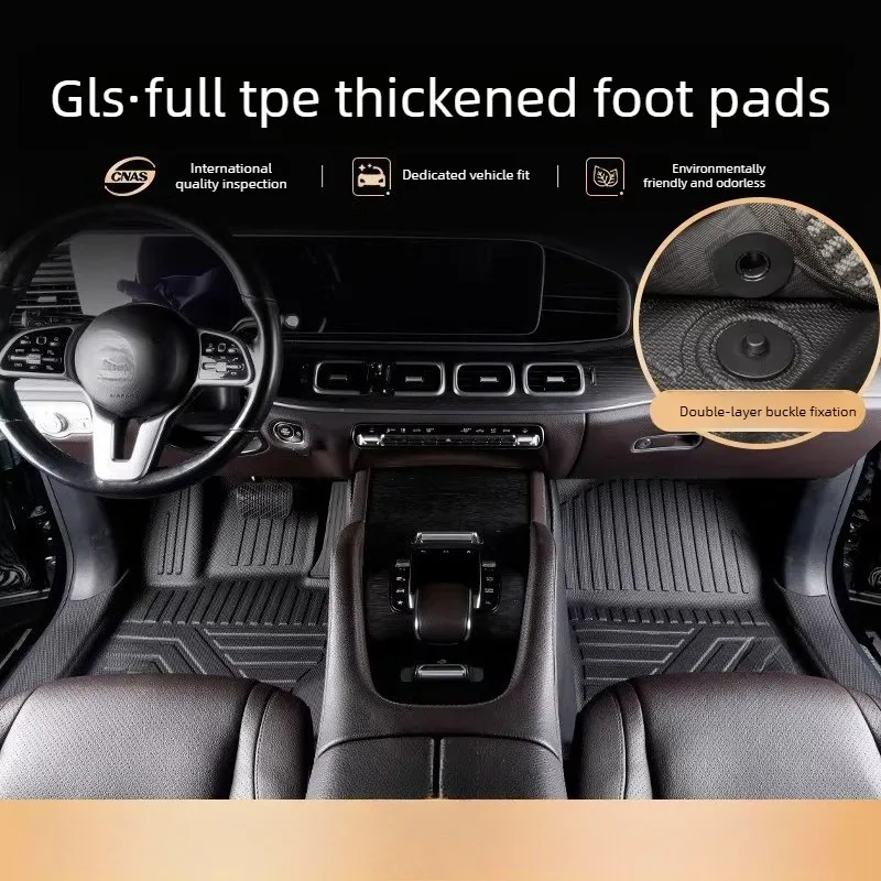 TPE Floor Mats for 2006-2019 Mercedes Benz GL/GLS Class 320 350 400 500 5/7-Seater LHD Full Coverage Accessories