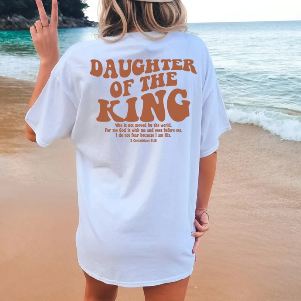 Daughter of The King T Shirt Aesthetic Christian Shirt Women\'s Religious Shirts Bible Verse Shirts Christian Gift Women Clothing