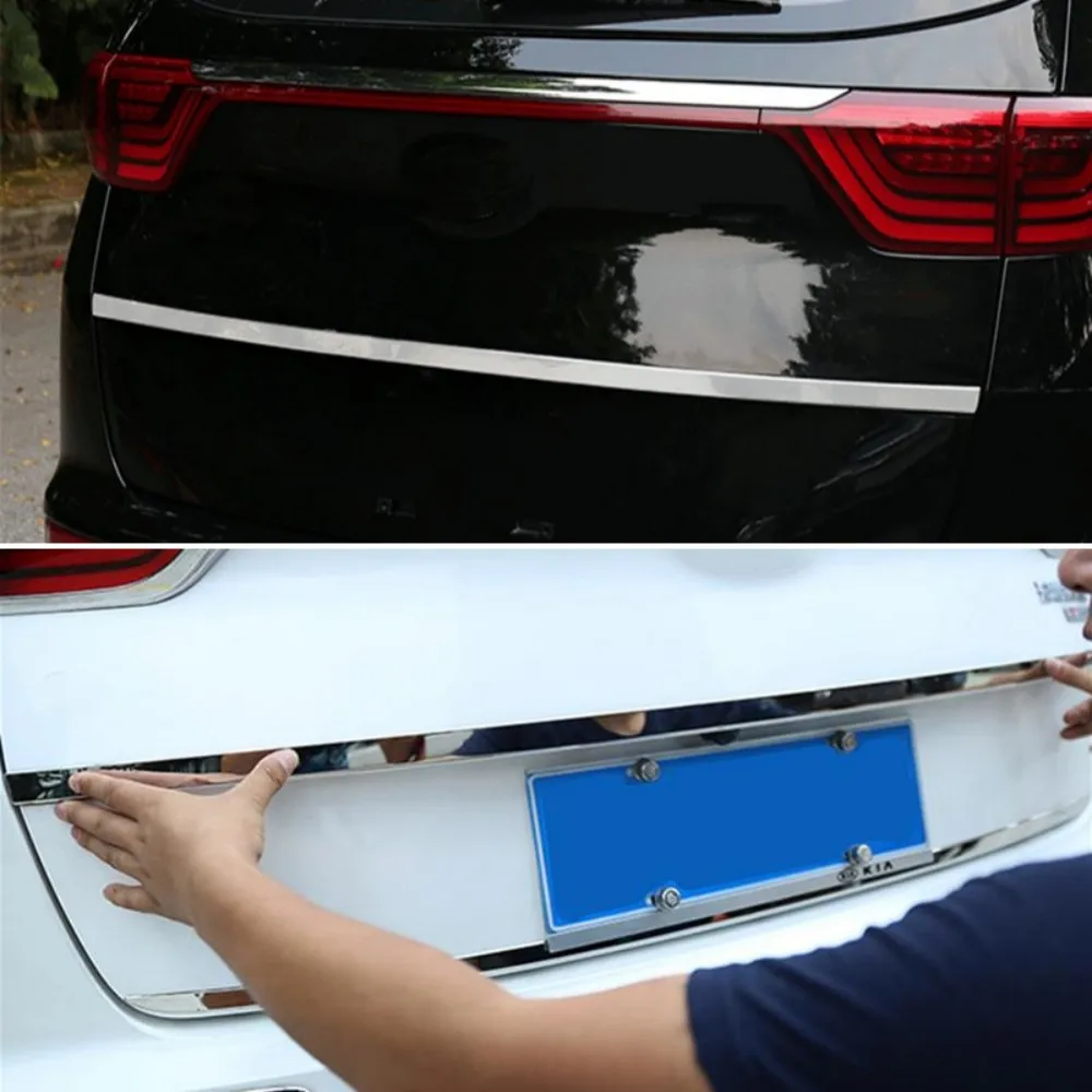 Stainless Steel For KIA Sportage KX5 2015 2016 2017 2018 2019 Accessories Car Back door Tailgate trim Door Sticker Styling 1pcs